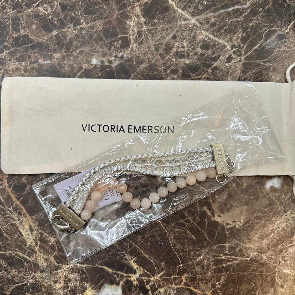 Victoria Emerson Silver and Cream Bracelet Collection